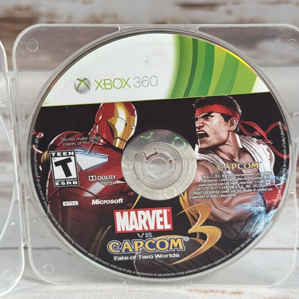 Marvel vs Capcom 3 Fate of Two Worlds Xbox 360 Disc Only Used
